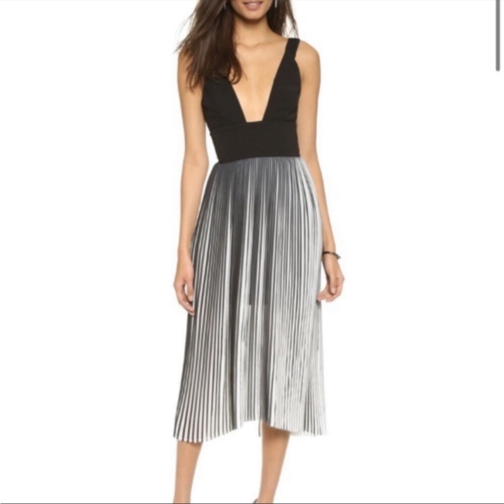 Nicholas Deep V Pleated dress